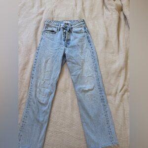 Zara Vintage Style Faded Blue Denim Jeans